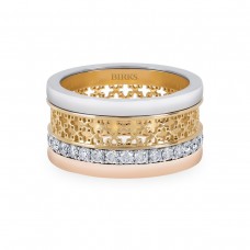 BIRKS 18k Tri-Gold 1.00cttw Diamond Dare to Dream Ring Size 6.5 450015428274