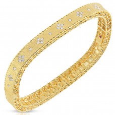 Roberto Coin 18k Yellow Gold 0.48cttw Diamond Princess Bangle 7771211AYBAX