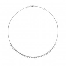 Penny Preville 18k White Gold 3.78cttw Diamond Front Pointed Choker Necklace N3068W