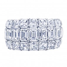 JB Star Platinum 6.55cttw Emerald & Princess Cut Engagement Ring -Ring Size 6.5 7372/007