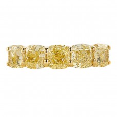 JB Star 18k Yellow Gold 3.10cttw Cushion Cut 5 Stone Diamond Band -Ring Size 6.5 2234/007