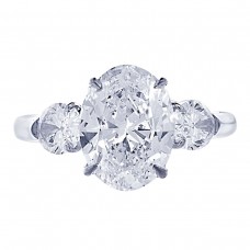 JB Star Platinum 4.73cttw Oval Cut Engagement Ring -Ring Size 6.5 5186/009
