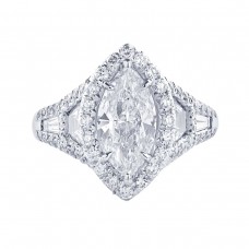 JB Star Platinum 3.29cttw Marquise Cut Halo Engagement Ring -Ring Size 6.5 7140/027