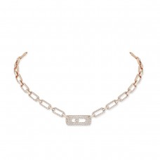 Messika 18k Rose Gold 4.50cttw Pave Diamond Move Uno Curb Necklace 12286-RG