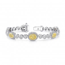 Uneek 18k White and Yellow Gold 5.58cttw Mixed Cut Diamond Bracelet LBR180