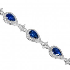 Uneek 14k White Gold Sapphire & Diamond Bracelet LVBRMT1802S