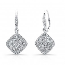 Uneek 14k White Gold 2.15cttw Diamond Drop Earrings LVE289