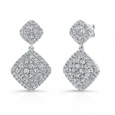 Uneek 14k White Gold 2.60cttw Diamond Drop Earrings LVE290