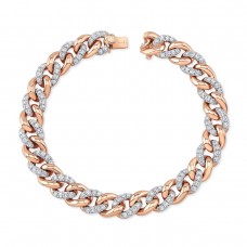 Uneek 18k Rose Gold 3.22cttw Diamond Chain Bracelet 7.25" BR1437RWDC