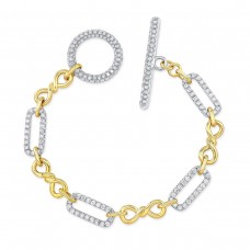 Uneek 18k Yellow and White Gold 4.05cttw Diamond Chain Bracelet 7" BR2066DC