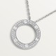 LOVE necklace, diamond-paved