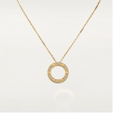 LOVE necklace, diamond-paved