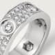 LOVE ring, diamond-paved