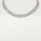 Maillon Panthère thin necklace, 5 diamond-paved rows