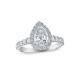 Royal Asscher Platinum 1.49cttw Royal Asscher Pear Shape Halo Diamond Brigite Engagement Ring SA11152N-WPQMMJ