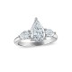 Royal Asscher Platinum 2.05cttw Royal Asscher Pear Shape Diamond Ariana 3 Stone Engagement Ring SA11156P-WPQMMJ