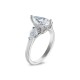 Royal Asscher Platinum 2.05cttw Royal Asscher Pear Shape Diamond Ariana 3 Stone Engagement Ring SA11156P-WPQMMJ