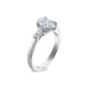 Royal Asscher Platinum 1.12cttw Royal Asscher Oval Diamond Anastasia 3 Stone Engagement Ring SA11207-WPQMMJ