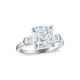 Royal Asscher Platinum 4.41cttw Royal Asscher Cut Diamond Ava 3 Stone Engagement Ring SA1153KJ-RA1