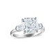 Royal Asscher Platinum 5.49cttw Royal Asscher Cut Diamond Ava 3 Stone Engagement Ring SA1153KJ-RA2