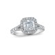 Royal Asscher Platinum 1.97cttw Royal Asscher Cut Halo Diamond Mako Engagement Ring SA11155-WPQMMJ