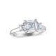 Royal Asscher Platinum 2.47cttw Royal Asscher Cut Diamond Rania 3 Stone Engagement Ring SA11212-WPQMMJ