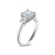 Royal Asscher Platinum 2.47cttw Royal Asscher Cut Diamond Rania 3 Stone Engagement Ring SA11212-WPQMMJ