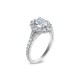 Royal Asscher Platinum 1.74cttw Royal Asscher Oval Diamond Halo Jasmine Engagement Ring SA11154-WPQMMJ