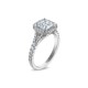 Royal Asscher Platinum 1.91cttw Royal Asscher Cut Halo Diamond Mako Engagement Ring SA11155-WPQMMJ