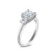 Royal Asscher Platinum 2.47cttw Royal Asscher Cut Diamond Rania 3 Stone Engagement Ring SA11212-WPQMMJ