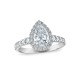 Royal Asscher Platinum 1.24cttw Royal Asscher Pear Shape Halo Diamond Brigite Engagement Ring SA11152N-WPQMMJ