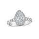 Royal Asscher Platinum 1.61cttw Royal Asscher Pear Shape Halo Diamond Brigite Engagement Ring SA11152N-WPQMMJ