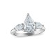 Royal Asscher Platinum 2.53cttw Royal Asscher Pear Shape Diamond Ariana 3 Stone Engagement Ring SA11156-WPQMM