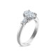 Royal Asscher Platinum 1.12cttw Royal Asscher Oval Diamond Anastasia 3 Stone Engagement Ring SA11207-WPQMMJ