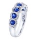 JB Star Platinum 1.24cttw Sapphire 0.20cttw Diamond Halo Diamond Band Size 6.5 7203/014