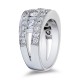 Mayors 18k White Gold 3.14cttw Mixed Half Set Diamond Band 9596W.