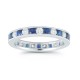 Mayors Platinum 0.98cttw Sapphire & 0.78cttw Diamond Fancy Diamond Band 1M9255SPPL US