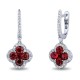 Mayors 18k White Gold 2.40cttw Ruby and 0.62cttw Diamond Cluster Drop Earrings 3ES0109RBEHW