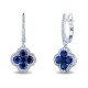 Mayors 18k White Gold 2.40cttw Sapphire and 0.62cttw Diamond Cluster Drop Earrings 3ES0109SPEHW