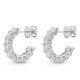 Mayors 18k White Gold 7.07cttw Princess Cut Diamond Mini Hoop Earrings FEUB10400008W71000