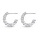 Mayors 18k White Gold 5.46cttw Princess Cut Diamond Mini Hoop Earrings FEUB10700008W72000