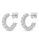 Mayors 18k White Gold 5.46cttw Princess Cut Diamond Mini Hoop Earrings FEUB10700008W72000