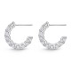 Mayors 18k White Gold 6.56cttw Princess Cut Diamond Mini Hoop Earrings FEUB10300008W71000