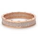 BVLGARI JEWELRY 18k Rose Gold B.ZERO1 10.00cttw Pave Diamond Bracelet - Size Medium 347713
