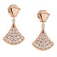 Bvlgari Jewelry 18k Rose Gold Divas' Dream 0.94cttw Pave Diamond Drop Earrings 351054