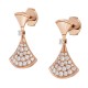 Bvlgari Jewelry 18k Rose Gold Divas' Dream 0.94cttw Pave Diamond Drop Earrings 351054