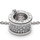 BVLGARI JEWELRY 18k White Gold B.ZERO1 0.91cttw Pave Diamond Pendant 346167