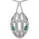 Bvlgari Jewelry 18k White Gold 2.45cttw Diamond and Emerald Serpenti Necklace 17-18" 352752