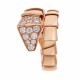 Bvlgari Jewelry 18k Rose Gold 0.56cttw Pave Diamond Serpenti Viper Ring Size Large 345218