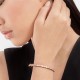 BVLGARI JEWELRY 18k Rose Gold Serpenti Mother of Pearl and 0.93cttw Diamond Bangle - Size Small 355047